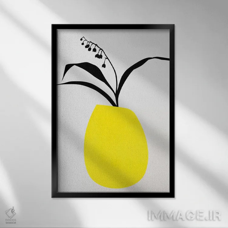 تابلو مینیمال نیلوفرهای آبی اثر کوبیستیکا - نمای قابدار مشکی