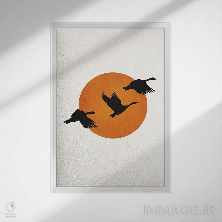 تابلو مینیمال بازگشت به خانه اثر کوبیستیکا - نمای قابدار سفید