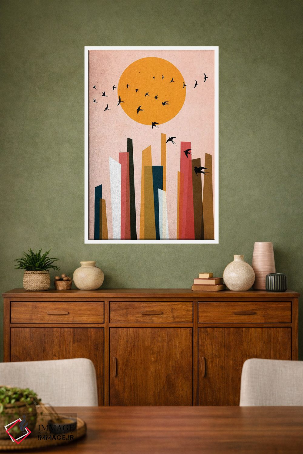 تابلو مینیمال پرندگان رقصان اثر کوبیستیکا - D2W