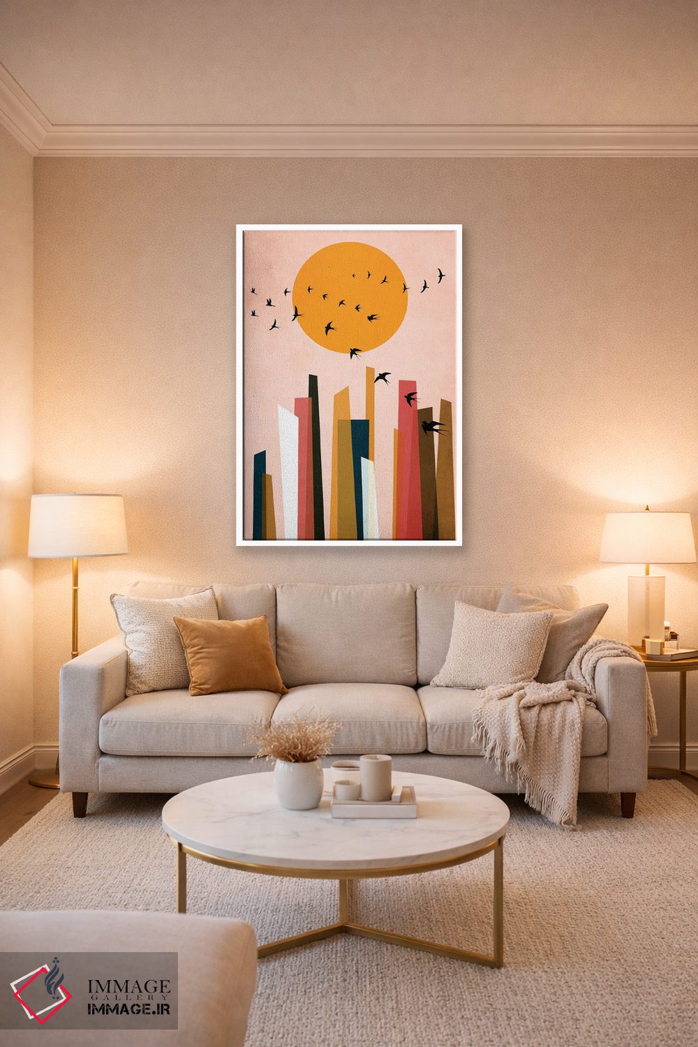 تابلو مینیمال پرندگان رقصان اثر کوبیستیکا - D3W