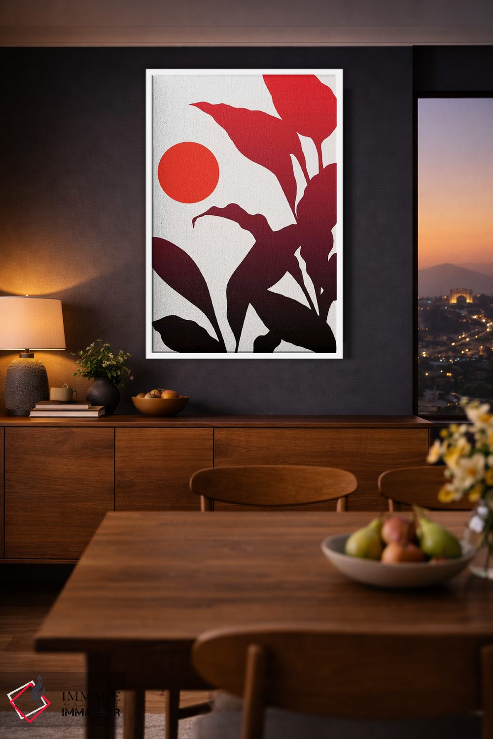 تابلو مینیمال غروب گرمسیری اثر کوبیستیکا - D3W