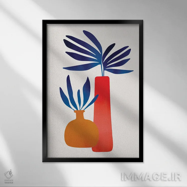 تابلو مینیمال گیاهان افسانه ای II اثر کوبیستیکا - نمای قابدار مشکی