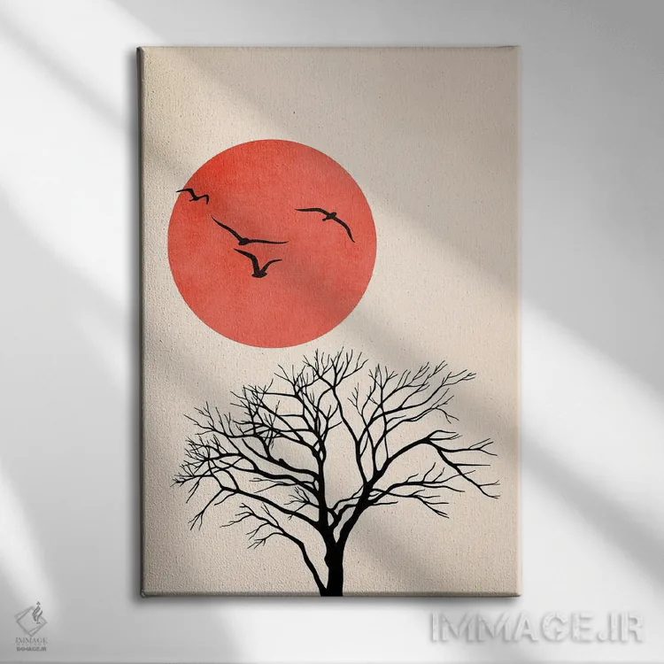 تابلو مینیمال پرواز اثر کوبیستیکا - نمای روبهرو روی دیوار