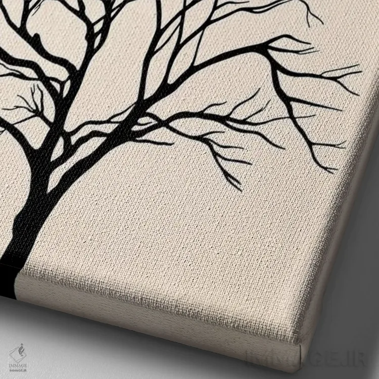 تابلو مینیمال پرواز اثر کوبیستیکا - نمای نزدیک بافت بوم