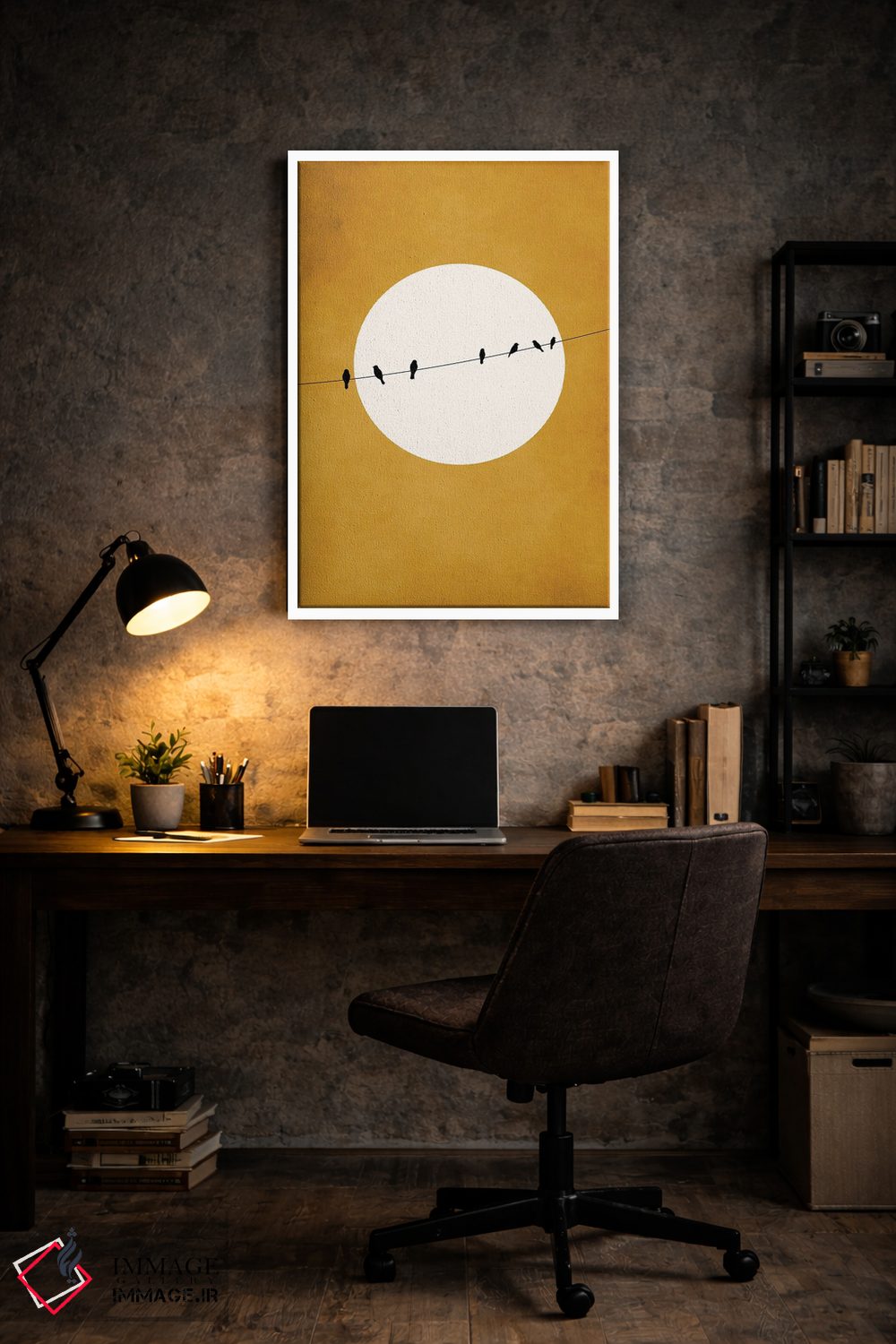 تابلو مینیمال جیرجیر و آرامش شبانه اثر کوبیستیکا - D6W