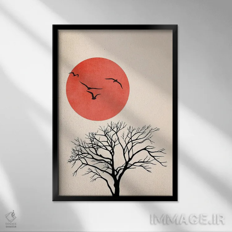 تابلو مینیمال پرواز اثر کوبیستیکا - نمای قابدار مشکی