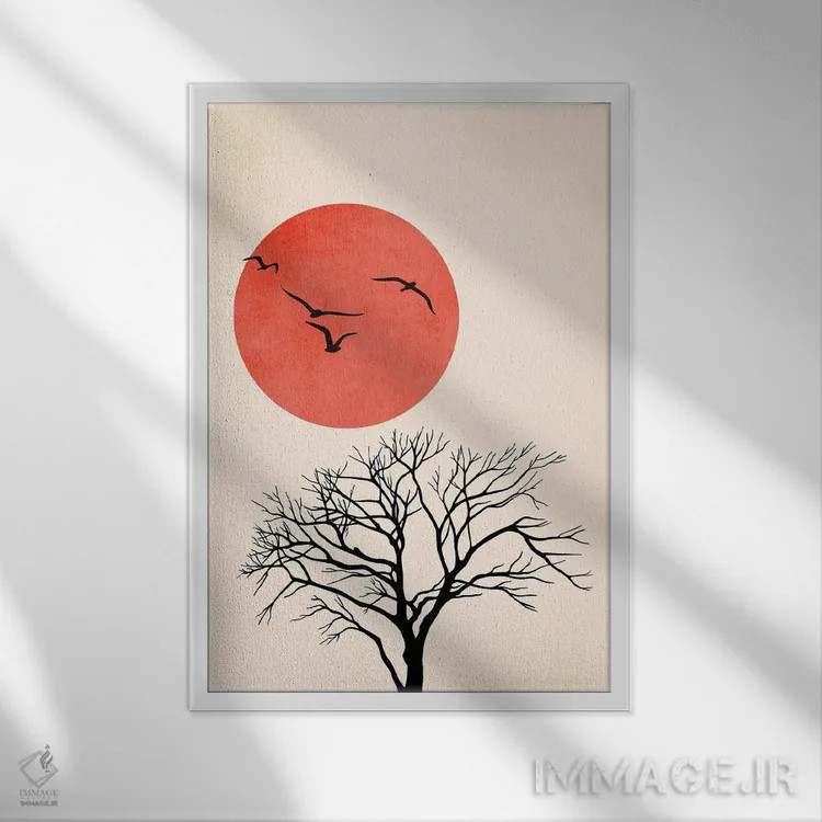 تابلو مینیمال پرواز اثر کوبیستیکا - نمای قابدار سفید