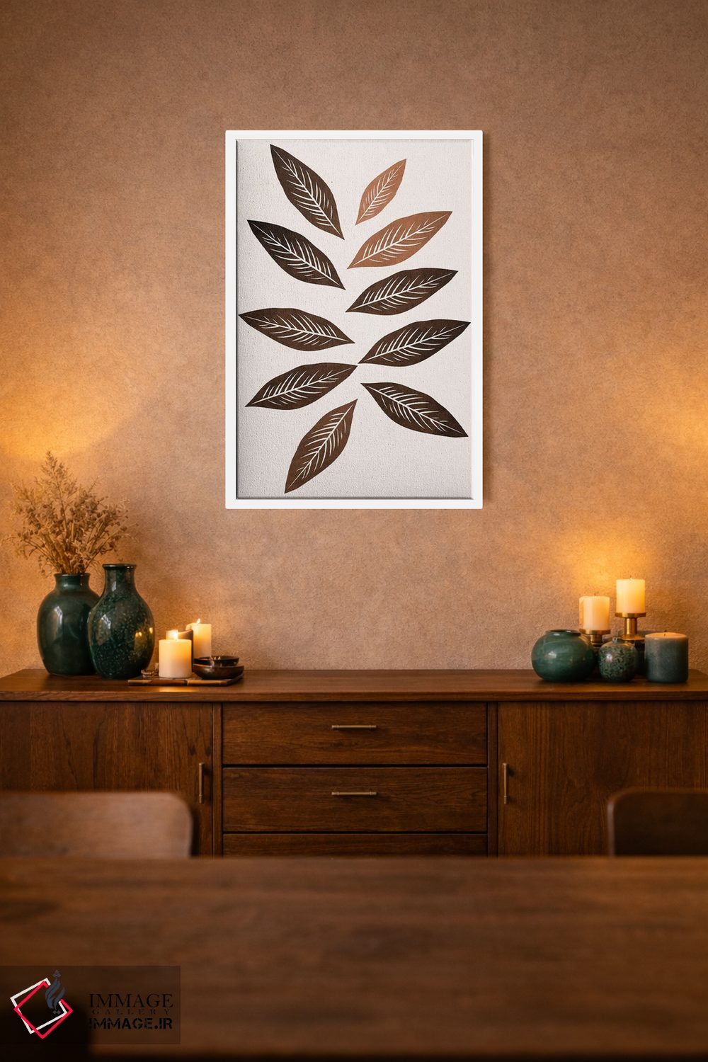 تابلو مینیمال دسته گل پاییزی اثر کوبیستیکا - D1W