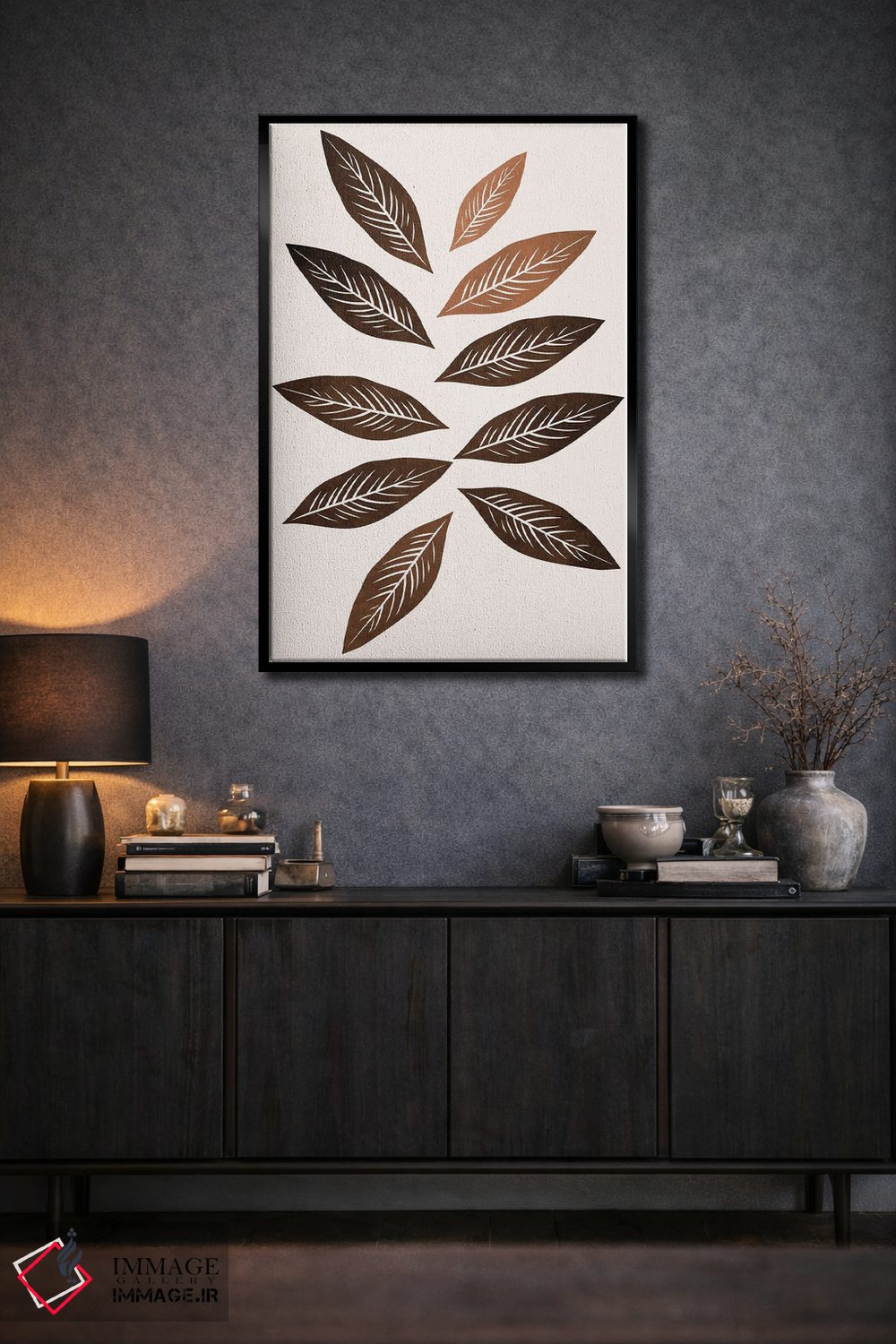 تابلو مینیمال دسته گل پاییزی اثر کوبیستیکا - D3B