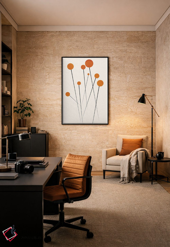 تابلو مینیمال بابونه های خیال پرداز اثر کوبیستیکا - D6B