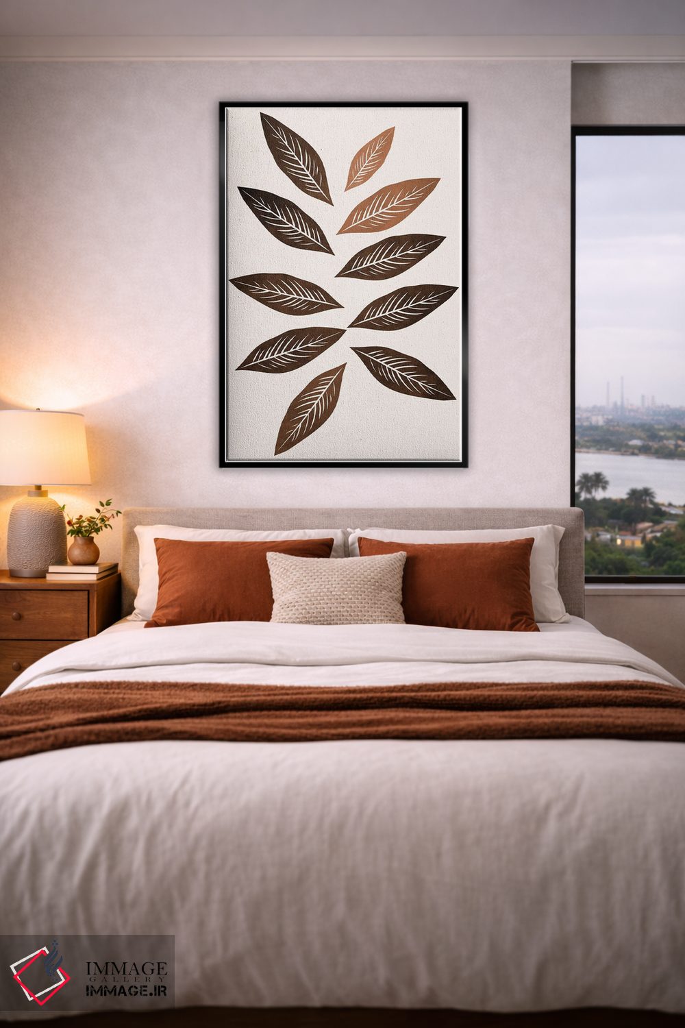 تابلو مینیمال دسته گل پاییزی اثر کوبیستیکا - D6B