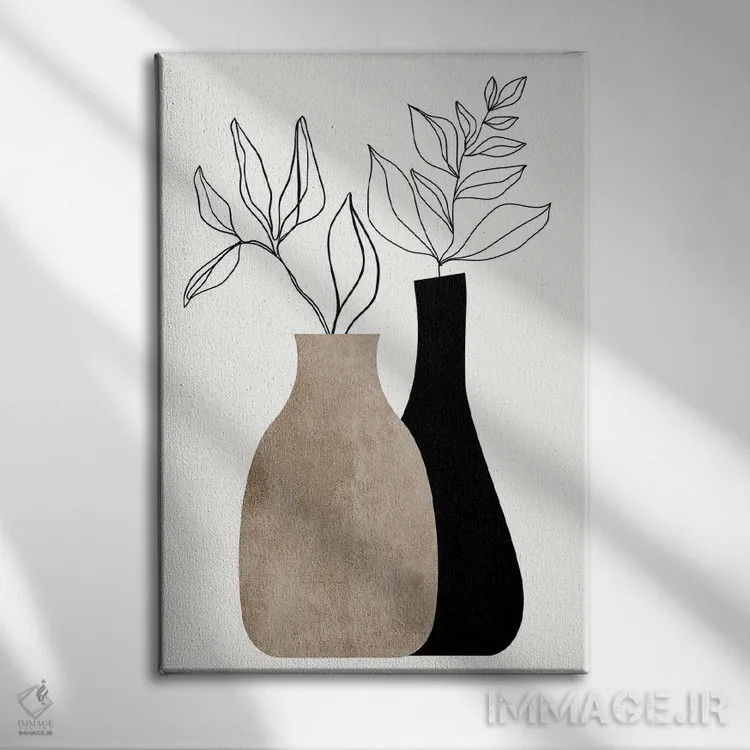 تابلو مینیمال خاکستری در خاکستری اثر کوبیستیکا - نمای روبهرو روی دیوار