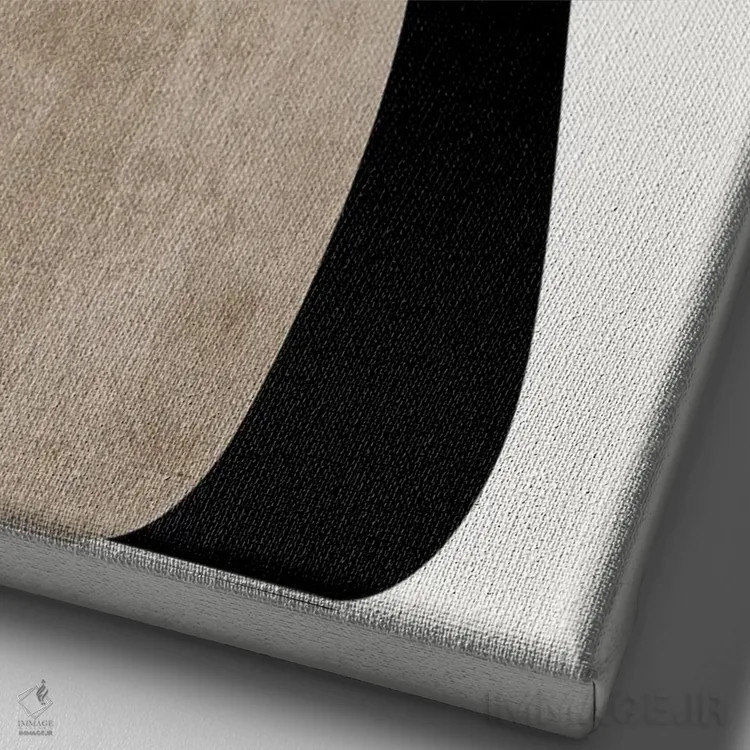 تابلو مینیمال خاکستری در خاکستری اثر کوبیستیکا - نمای نزدیک بافت بوم