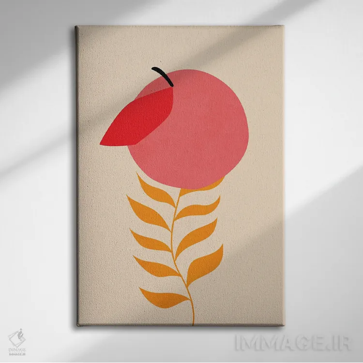 تابلو مینیمال هلو کوچولو اثر کوبیستیکا - نمای روبهرو روی دیوار