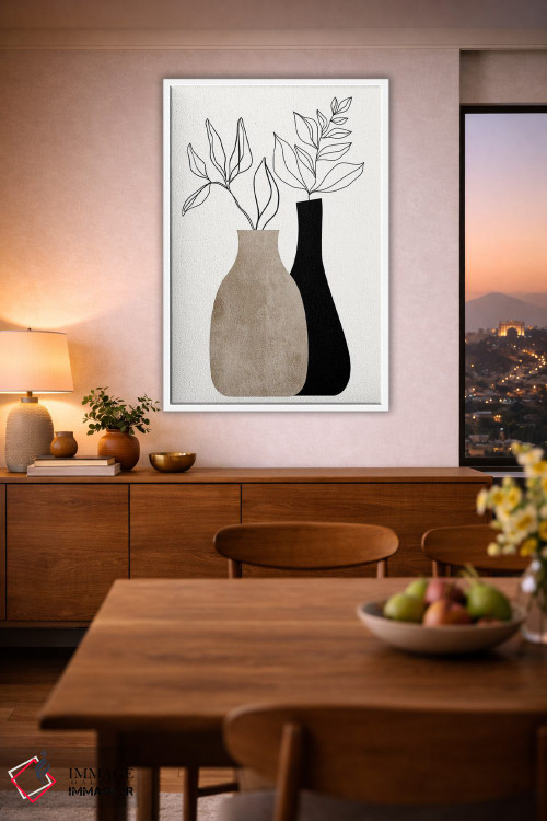 تابلو مینیمال خاکستری در خاکستری اثر کوبیستیکا - D1W