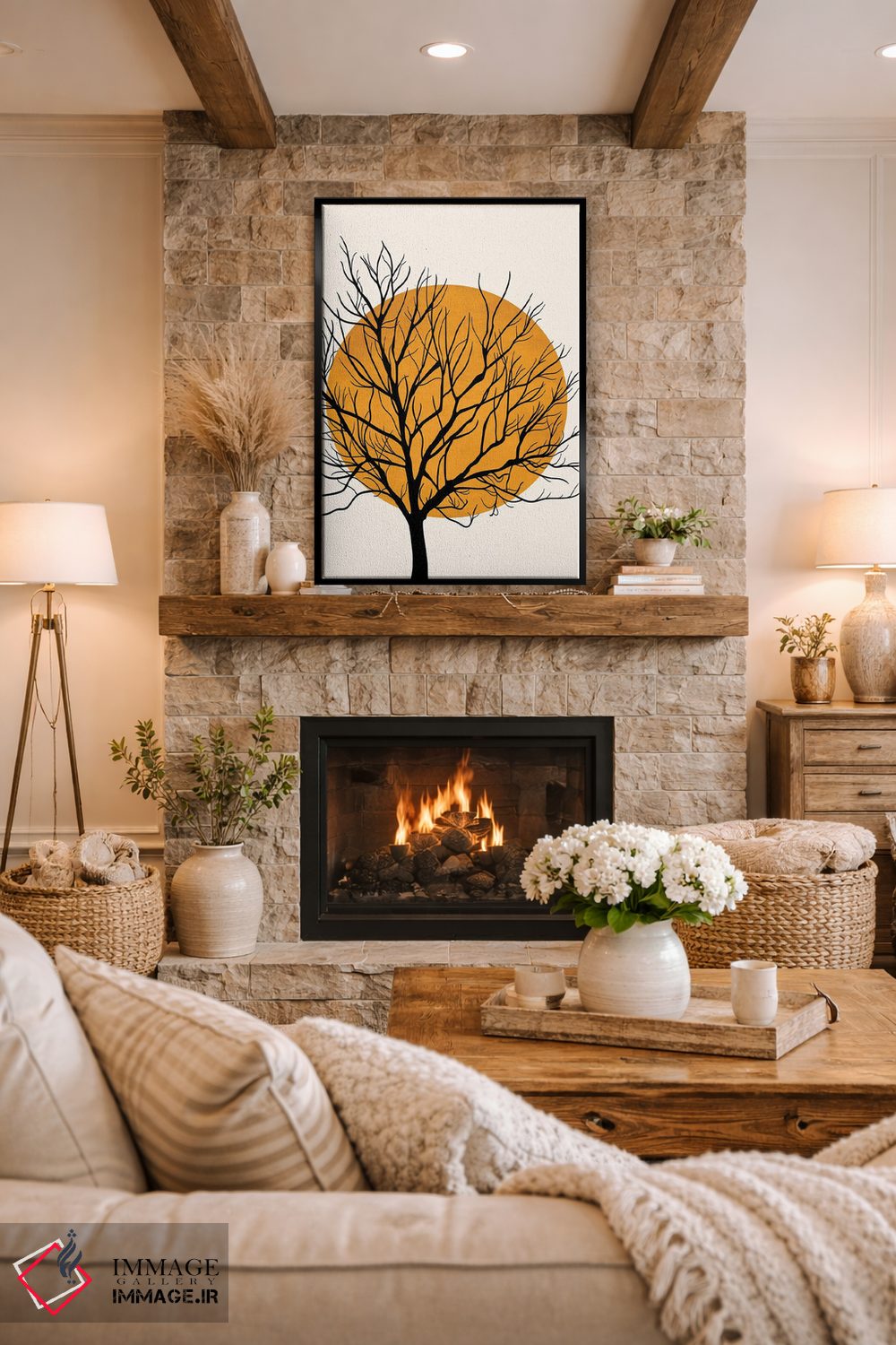 تابلو مینیمال خورشید پنهان اثر کوبیستیکا - D2B