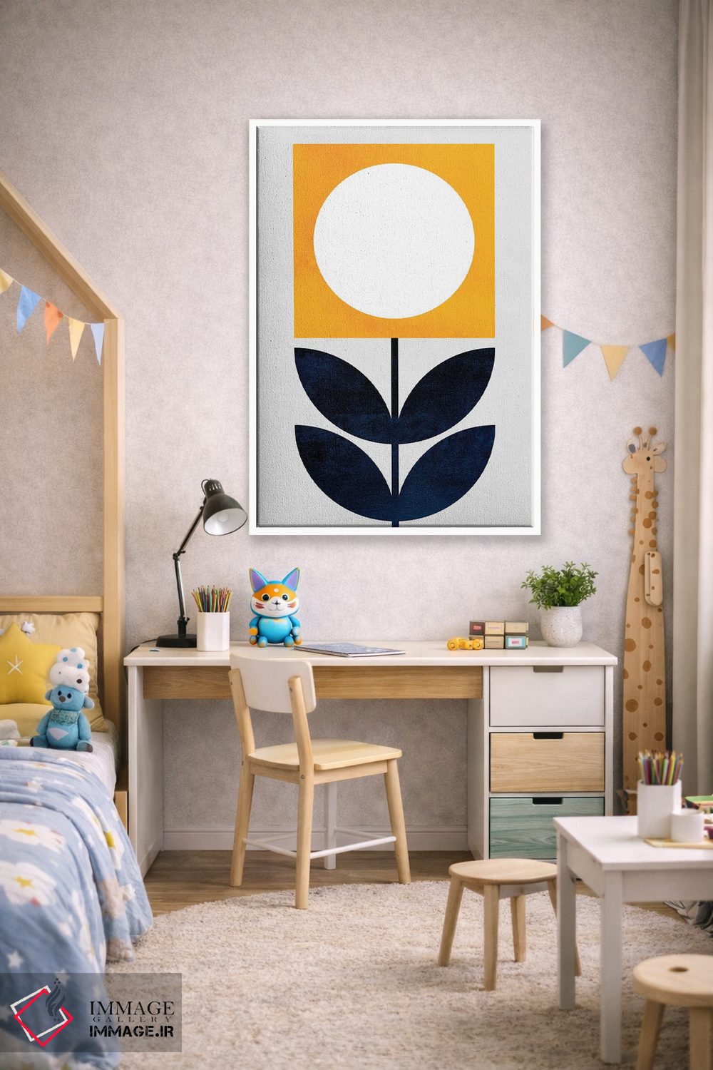 تابلو مینیمال دختر کوچولوی آفتابی اثر کوبیستیکا - D1W