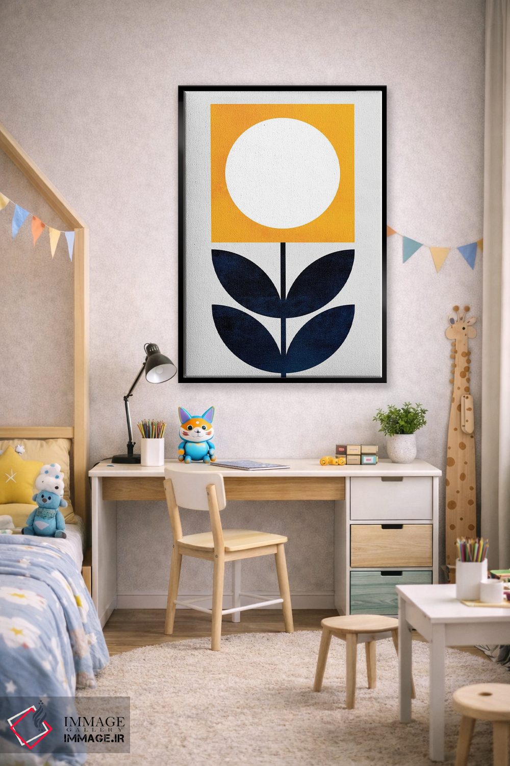 تابلو مینیمال دختر کوچولوی آفتابی اثر کوبیستیکا - D3B