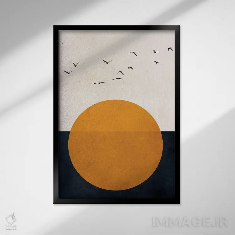 تابلو مینیمال آواز زندگی اثر کوبیستیکا - نمای قابدار مشکی