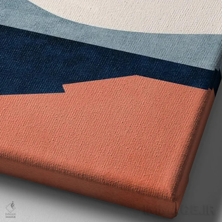 تابلو مینیمال یکی بود یکی نبود اثر کوبیستیکا - نمای نزدیک بافت بوم