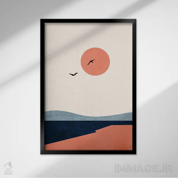 تابلو مینیمال یکی بود یکی نبود اثر کوبیستیکا - نمای قابدار مشکی