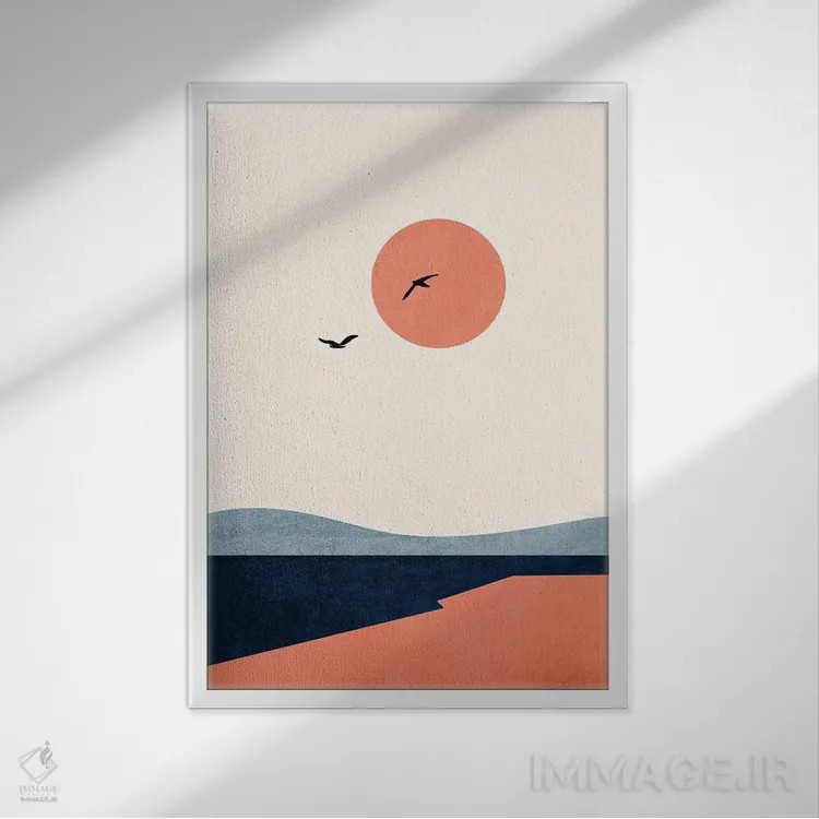 تابلو مینیمال یکی بود یکی نبود اثر کوبیستیکا - نمای قابدار سفید