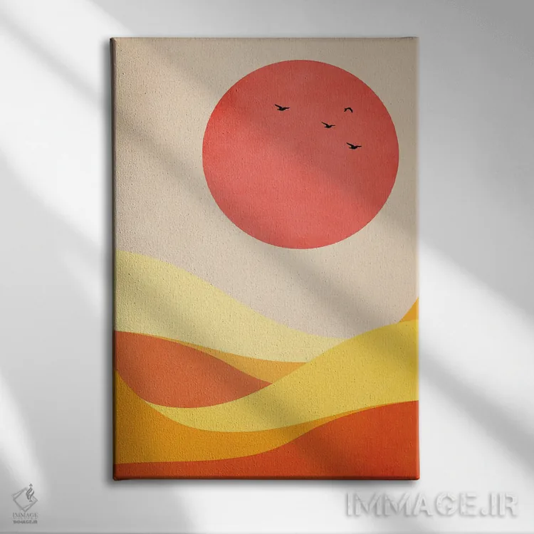 تابلو مینیمال هارمونی شیرین اثر کوبیستیکا - نمای روبهرو روی دیوار