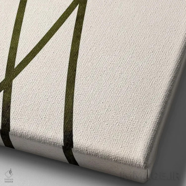 تابلو مینیمال سه شکوفه اثر کوبیستیکا - نمای نزدیک بافت بوم