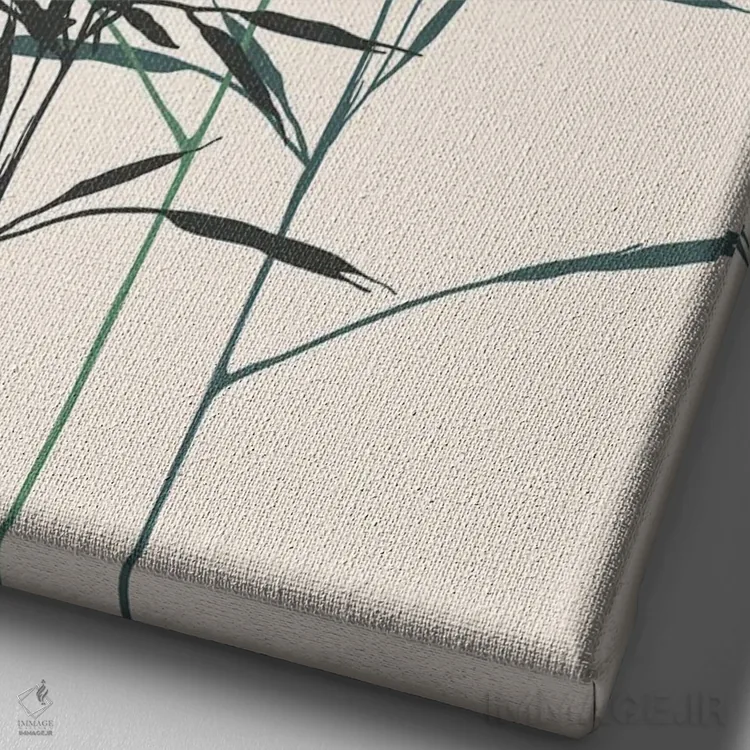 تابلو مینیمال جنگل اثر کوبیستیکا - نمای نزدیک بافت بوم