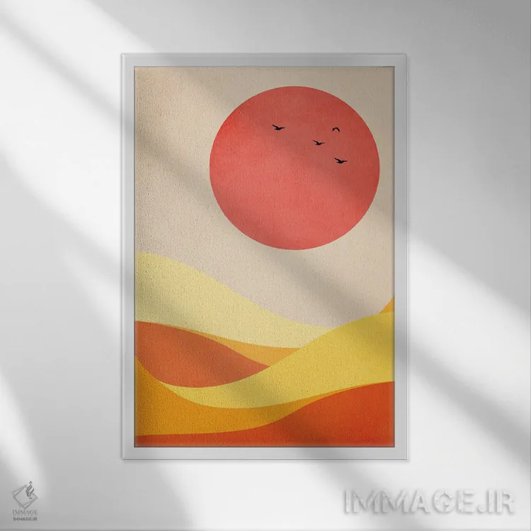 تابلو مینیمال هارمونی شیرین اثر کوبیستیکا - نمای قابدار سفید