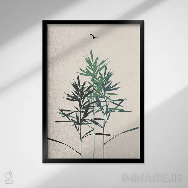 تابلو مینیمال جنگل اثر کوبیستیکا - نمای قابدار مشکی