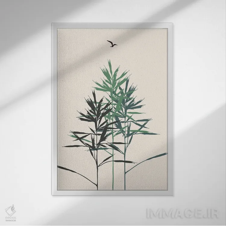 تابلو مینیمال جنگل اثر کوبیستیکا - نمای قابدار سفید