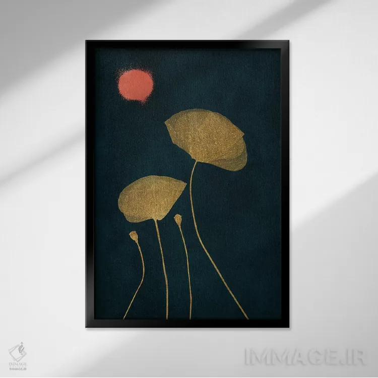 تابلو مینیمال عاشقان نیمه شب اثر کوبیستیکا - نمای قابدار مشکی