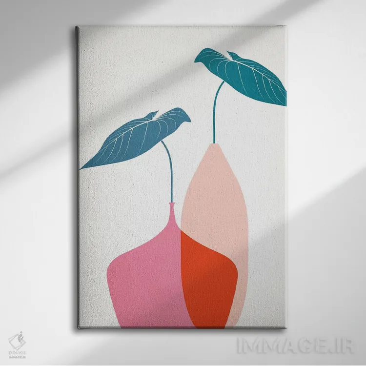 تابلو مینیمال دسته گل اسکانباوراوی اثر کوبیستیکا - نمای روبهرو روی دیوار