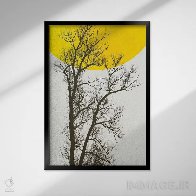 تابلو مینیمال خاطرات پاییزی اثر کوبیستیکا - نمای قابدار مشکی