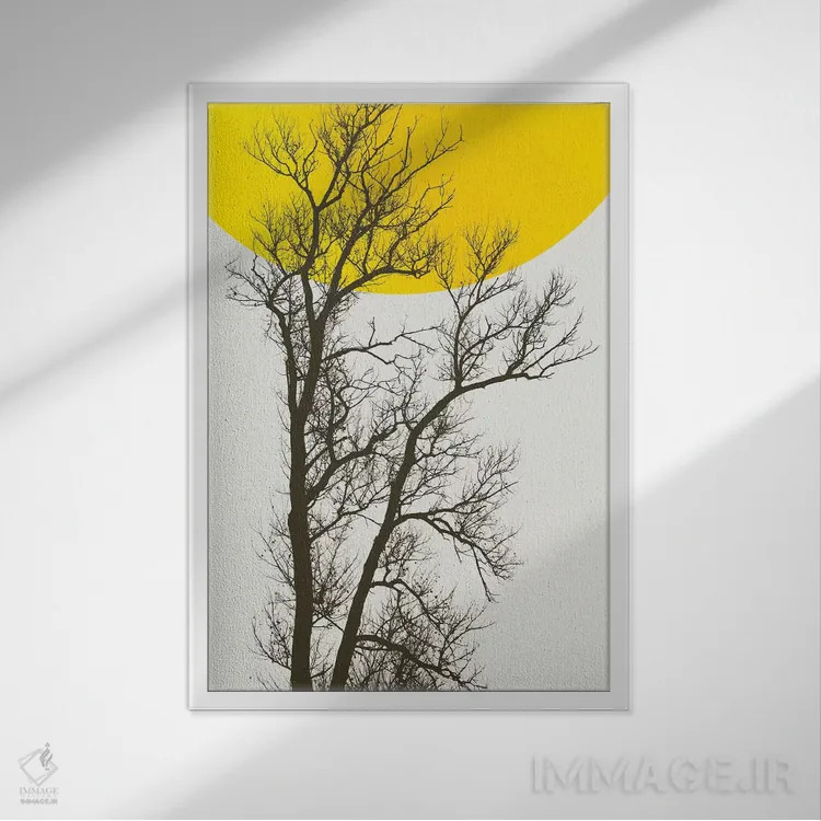 تابلو مینیمال خاطرات پاییزی اثر کوبیستیکا - نمای قابدار سفید