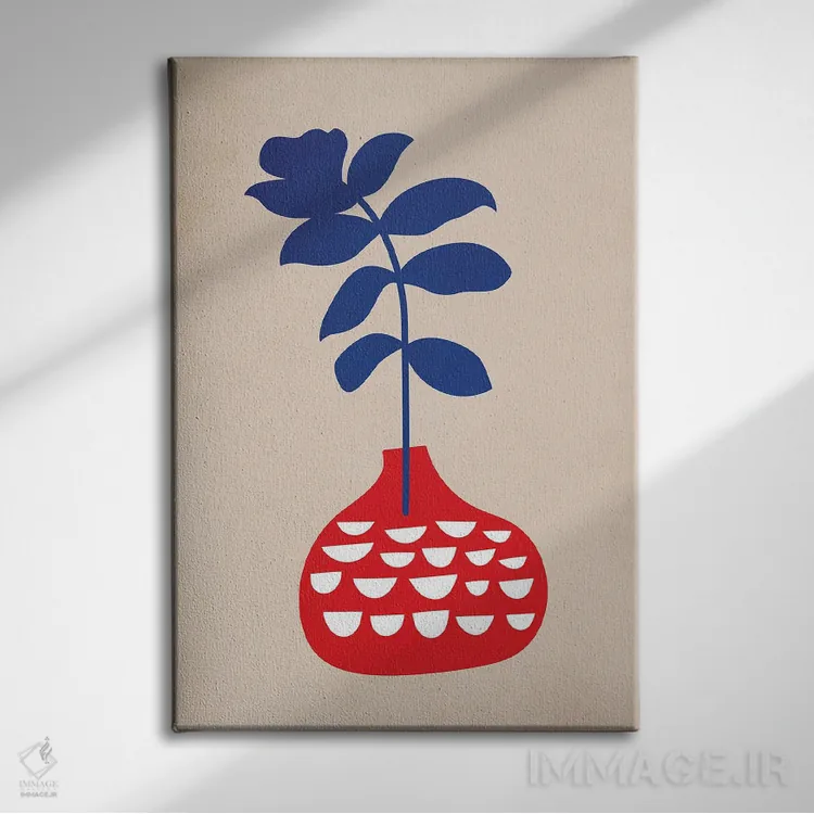 تابلو مینیمال گل وحشی اثر کوبیستیکا - نمای روبهرو روی دیوار