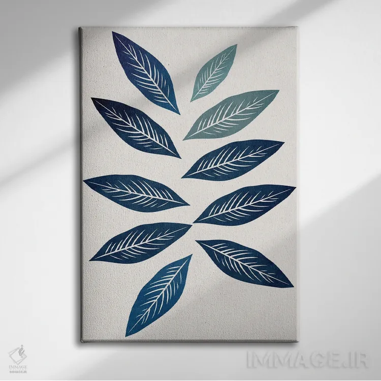 تابلو مینیمال دسته گل زمستانی اثر کوبیستیکا - نمای روبهرو روی دیوار