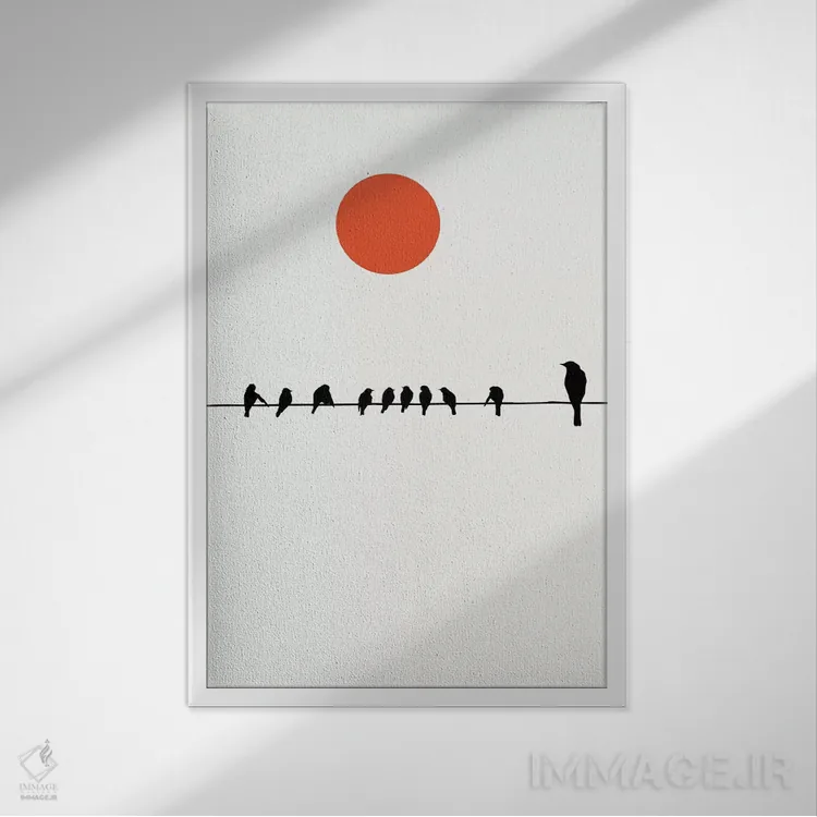 تابلو مینیمال بنشین و صبر کن اثر کوبیستیکا - نمای قابدار سفید
