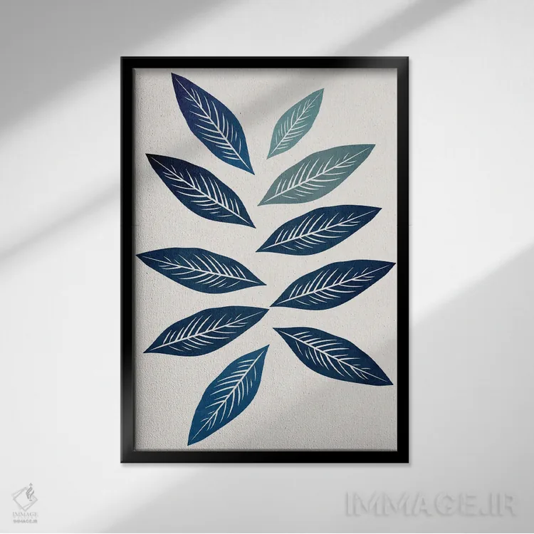 تابلو مینیمال دسته گل زمستانی اثر کوبیستیکا - نمای قابدار مشکی