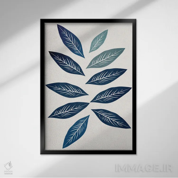 تابلو مینیمال دسته گل زمستانی اثر کوبیستیکا - نمای قابدار مشکی