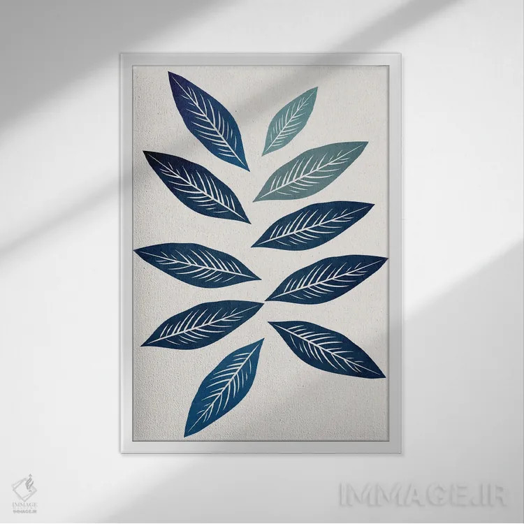 تابلو مینیمال دسته گل زمستانی اثر کوبیستیکا - نمای قابدار سفید