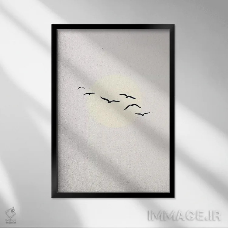 تابلو مینیمال آسمان های دلربا اثر کوبیستیکا - نمای قابدار مشکی