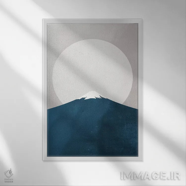 تابلو مینیمال هیمالیا اثر کوبیستیکا - نمای قابدار سفید
