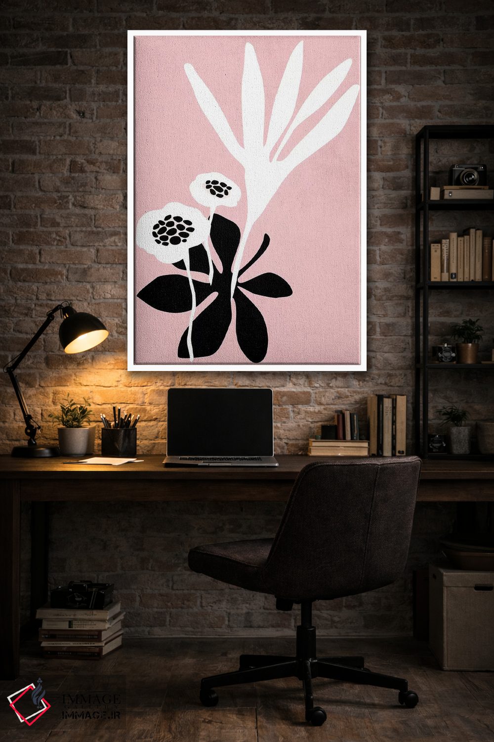 تابلو مینیمال شکوفه صورتی اثر کوبیستیکا - D3W