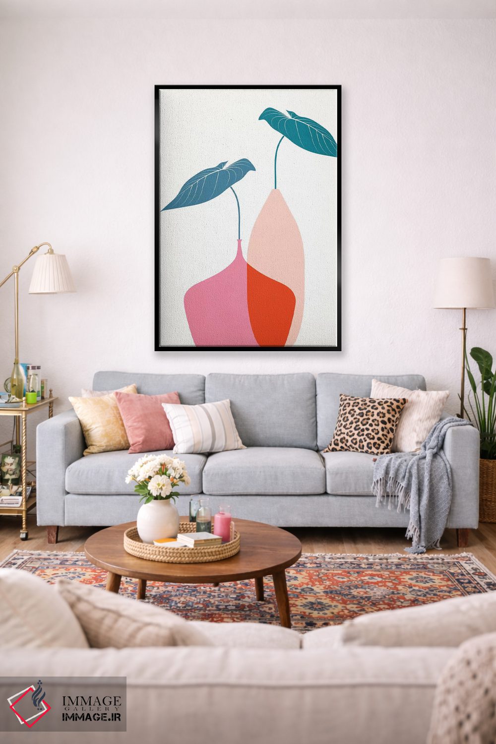 تابلو مینیمال دسته گل اسکانباوراوی اثر کوبیستیکا - D1B