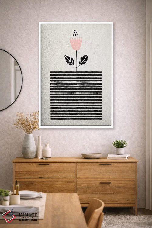 تابلو مینیمال گل کوچک آفتابی اثر کوبیستیکا - D1W