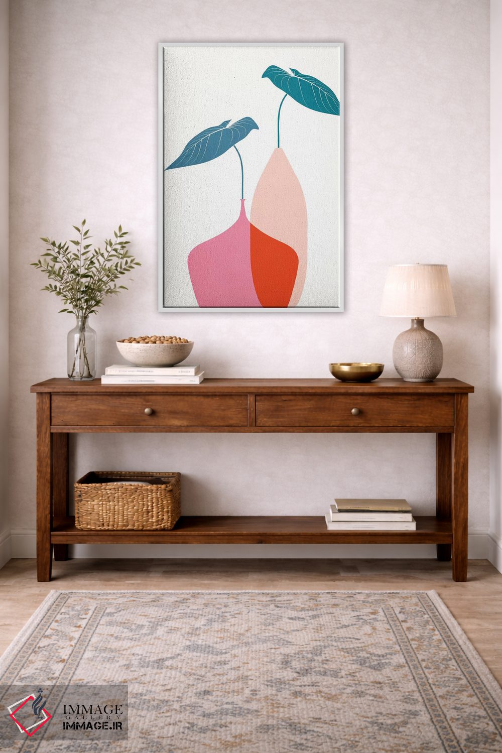 تابلو مینیمال دسته گل اسکانباوراوی اثر کوبیستیکا - D3W