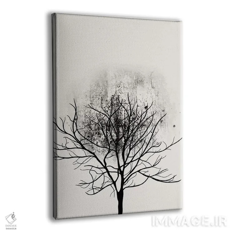 تابلو مینیمال مطالعه درخت شماره ۳ اثر کوبیستیکا - نمای پرسپکتیو محصول
