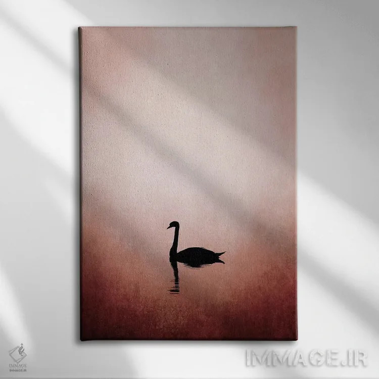 تابلو مینیمال دریاچه قوها اثر کوبیستیکا - نمای روبهرو روی دیوار